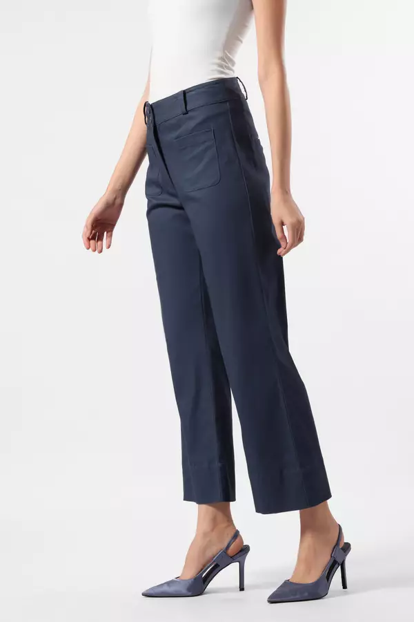 MINIMAL - Laurrie - Celana Kulot Katun Stretch - Navy Colour Navy