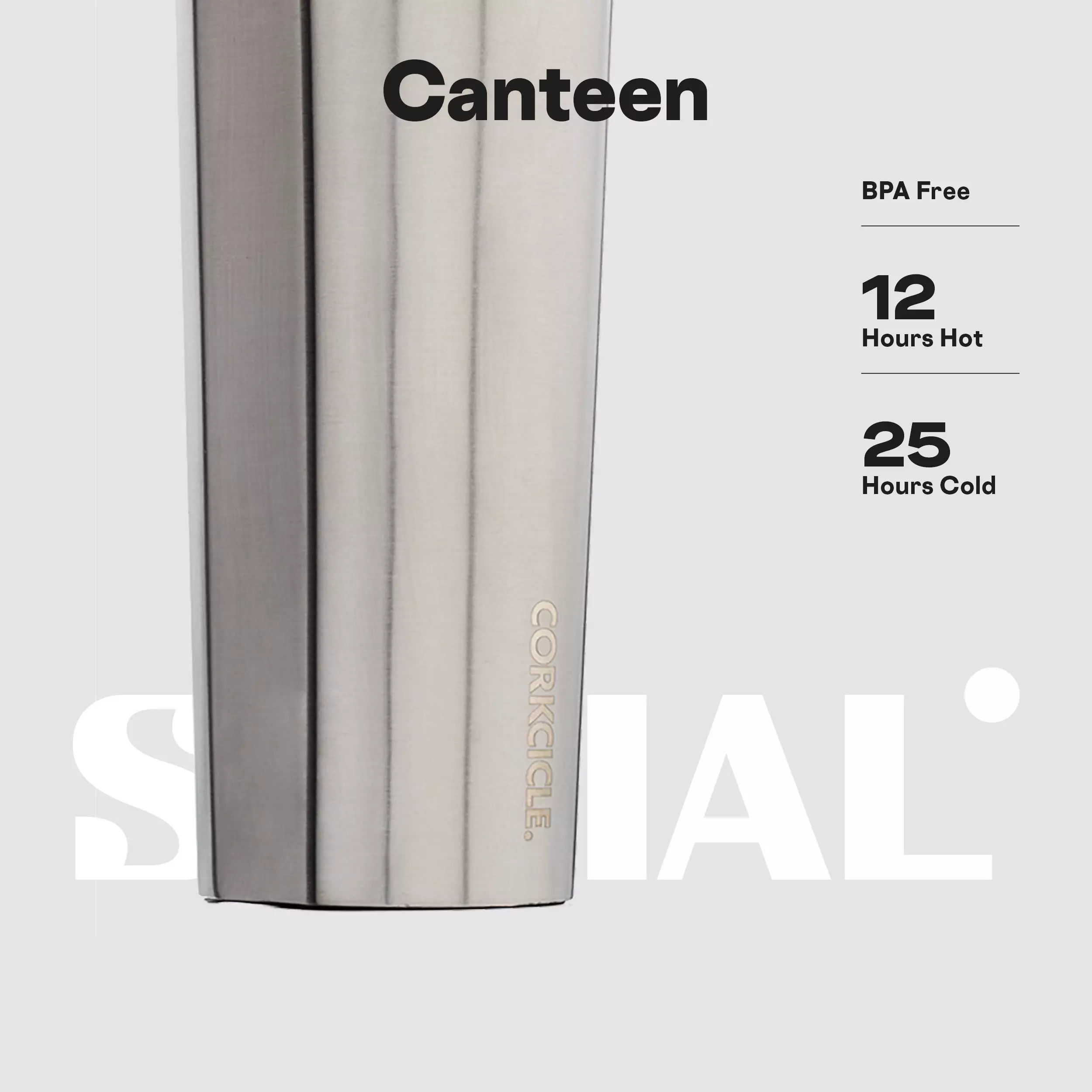 CORKCICLE® Canteen 16oz - Metallic Steel