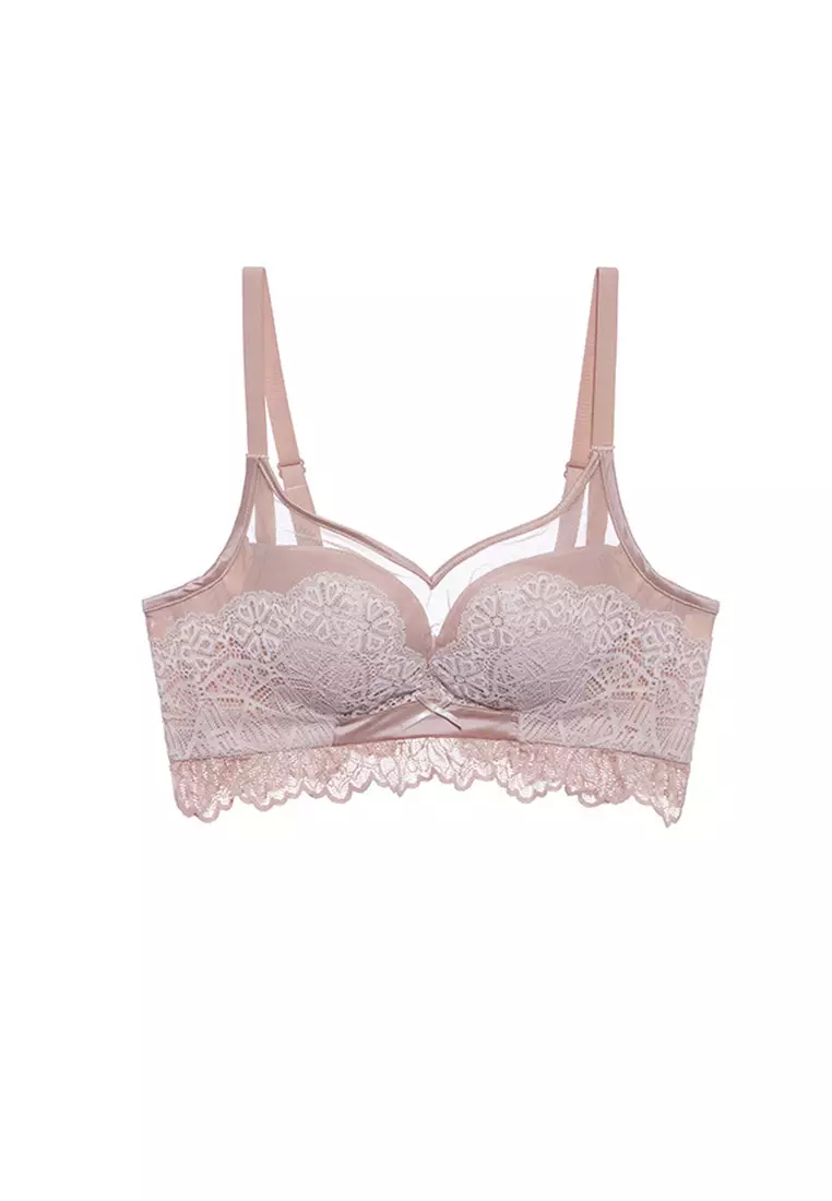 ZITIQUE Women's 3/4 Cup Push Up Deep V Lace Lingerie Set (Bra and Underwear)  - Pink 2024, Buy ZITIQUE Online