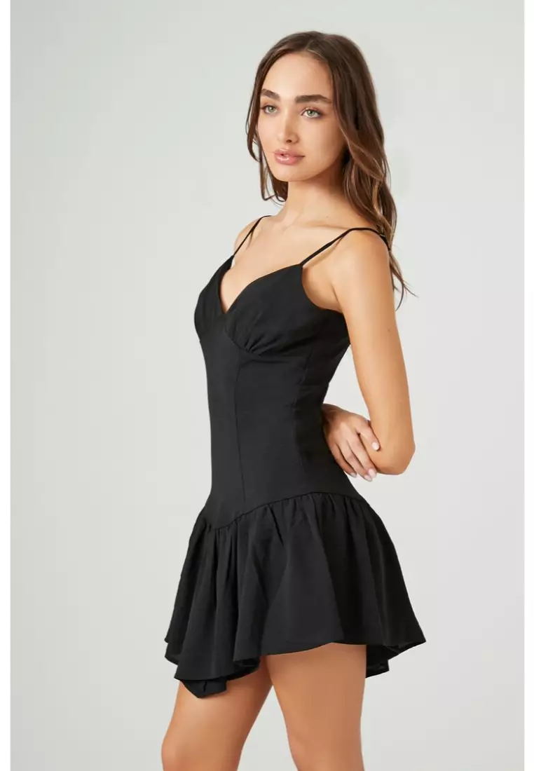 Forever 21 black cheap button up dress