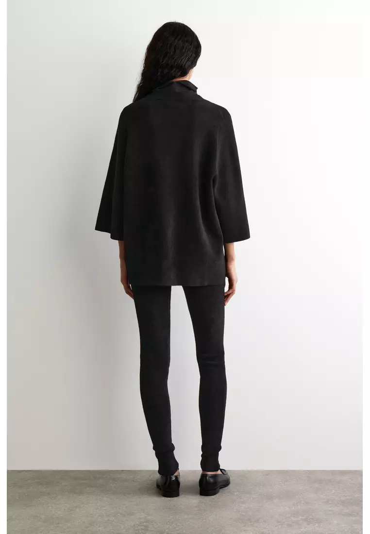 CHENILLE-KNIT FUNNEL-NECK JUMPER
