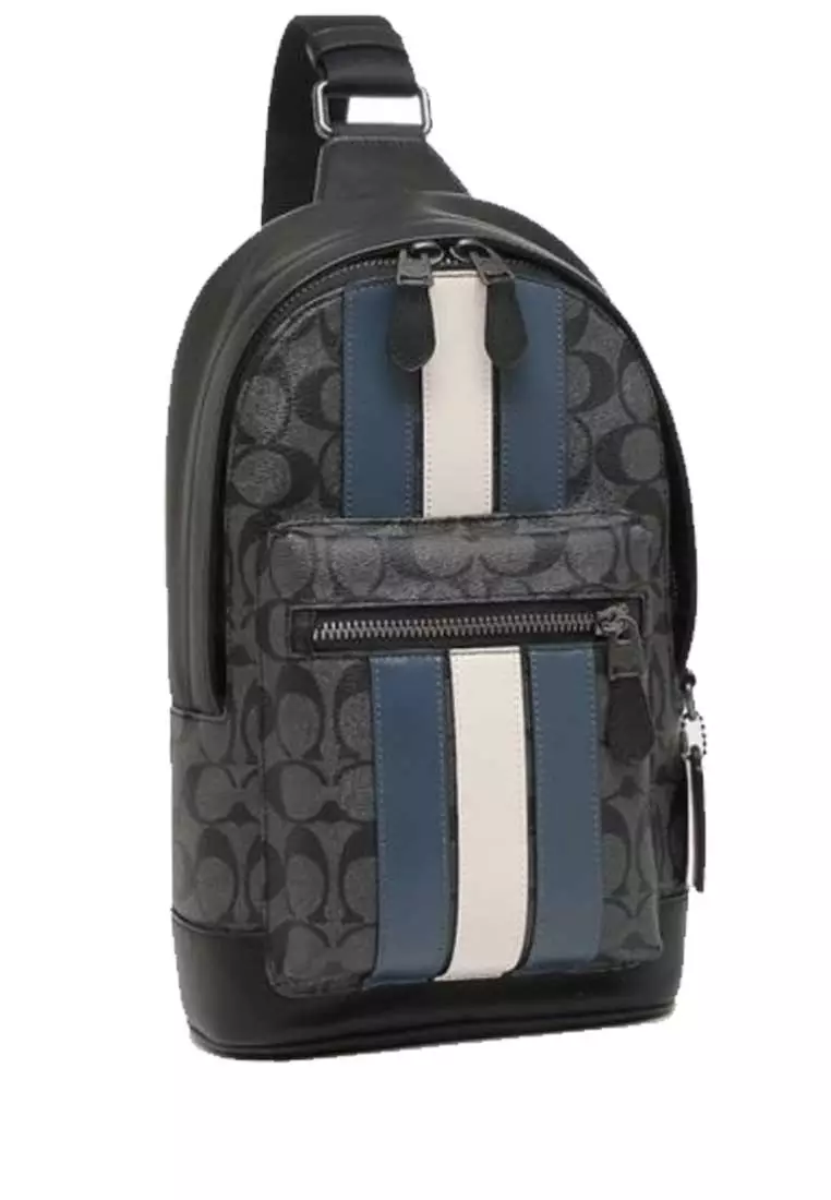 West Pack In Signature Canvas With Varsity Stripe