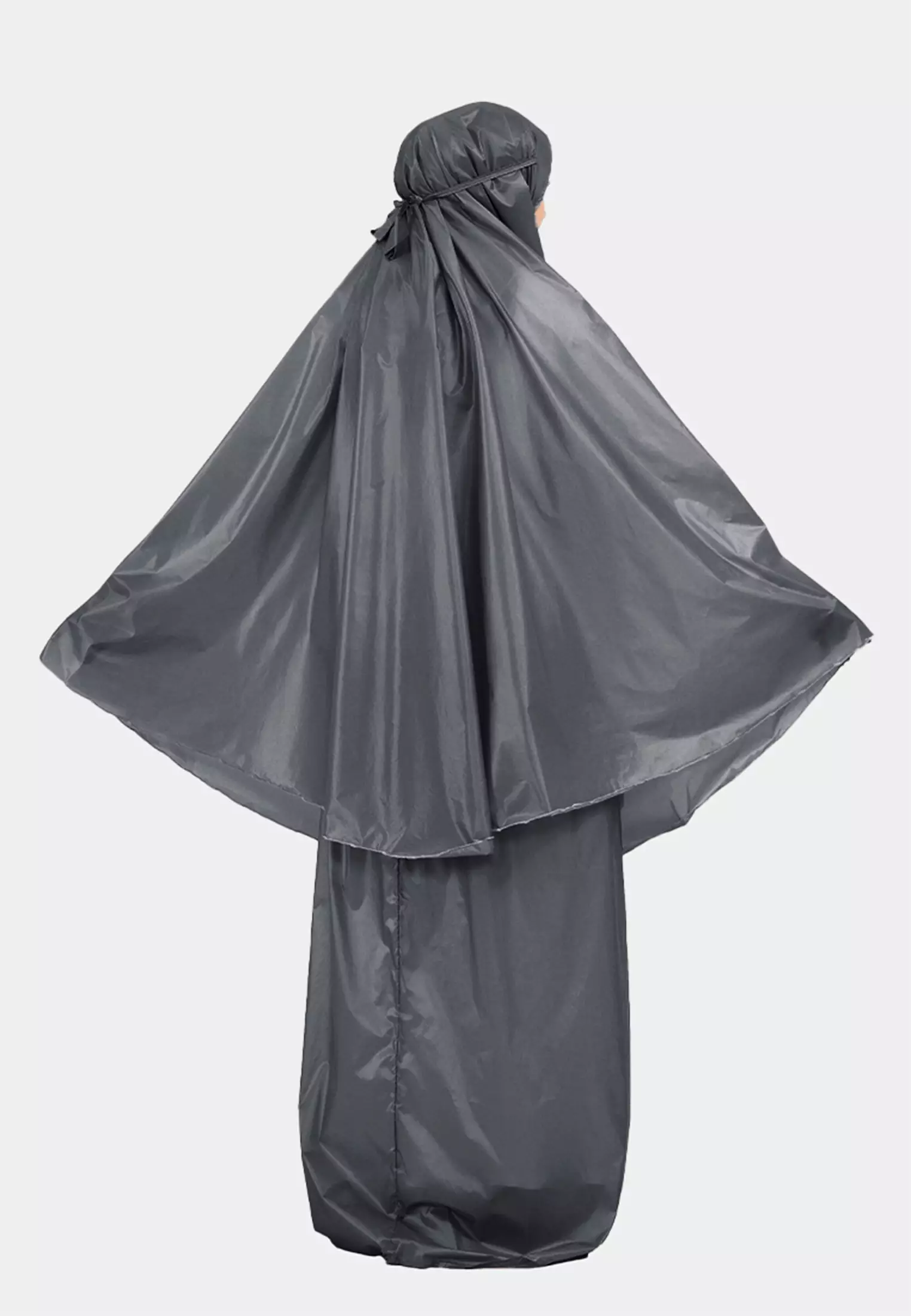 Zelena - Jayda Travel Prayer Set | Mukena Dewasa Basic Resleting 2in1 - Dark Grey