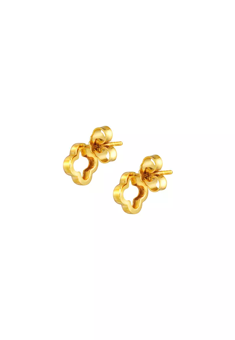 TOMEI [Online Exclusive] Lusso Italia Clover Earrings, Yellow Gold 916
