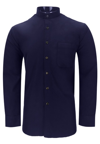 Pacolino purple Pacolino - (Regular) Mandarin Collar Striped Formal Casual Long Sleeve Men Shirt D3DFCAA7D63755GS_1