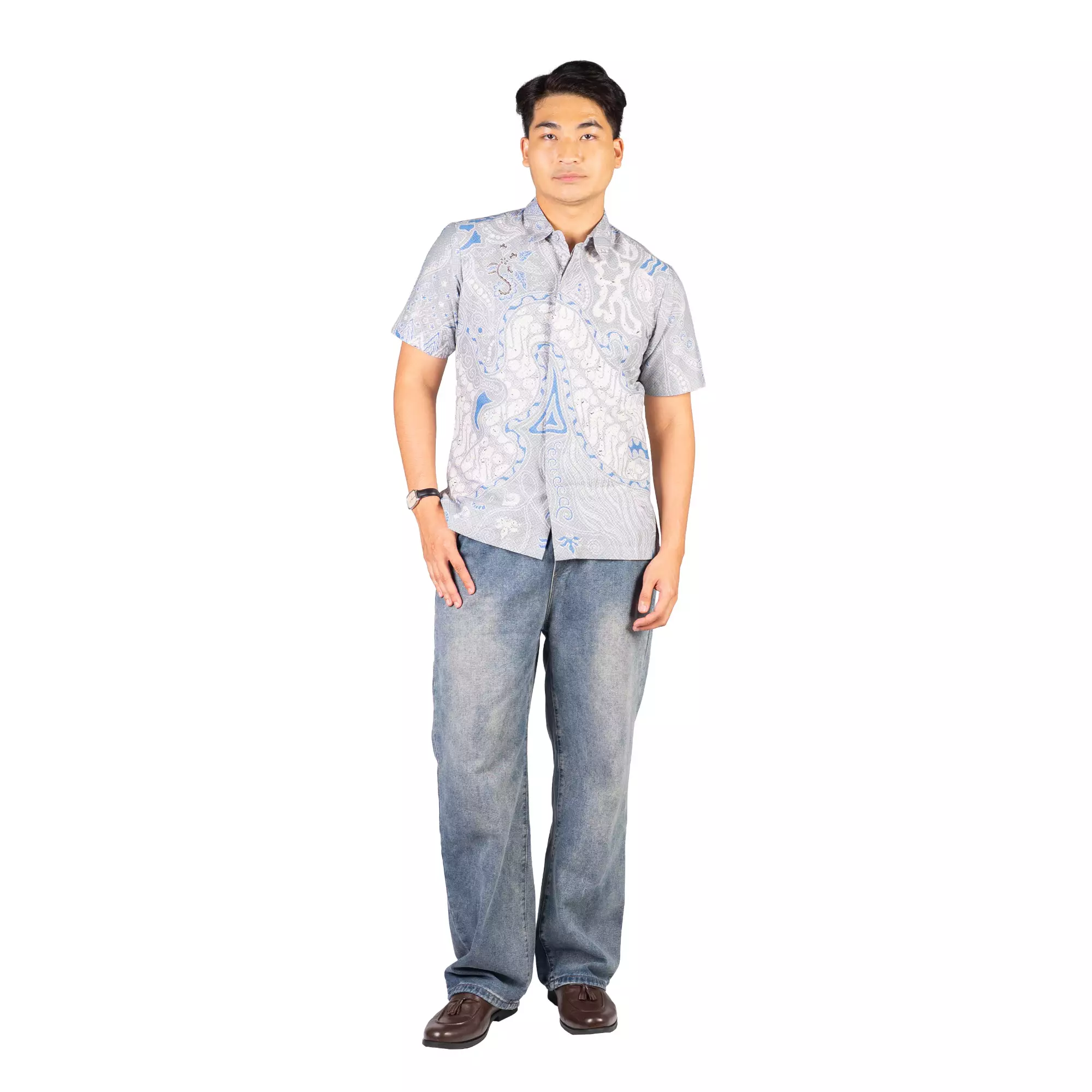 Kemeja Batik Pria - Bhatara Batik Cakrawala - Atasan Kemeja Batik Moderen Lengan Pendek