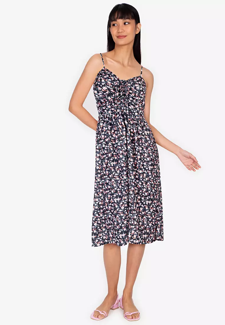 ZALORA BASICS Ruching Detail Midi Dress 2024 Buy ZALORA BASICS