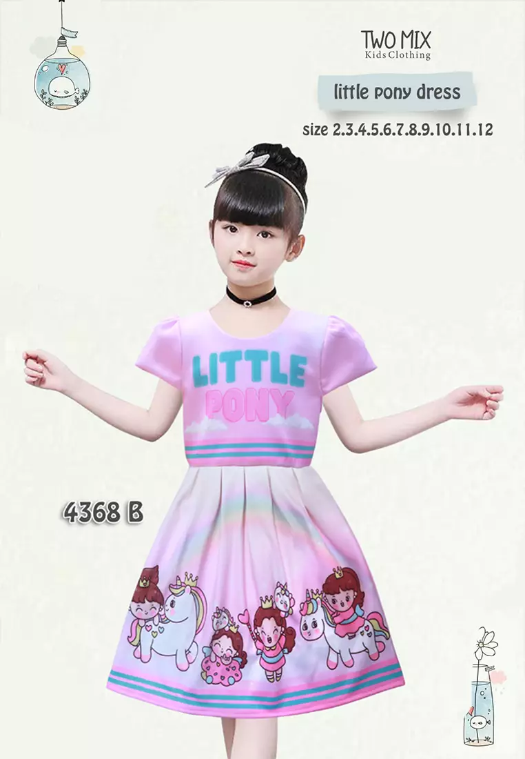 Two Mix - Dress Anak Perempuan - Baju Anak Pony Dress 1-12 Tahun 4368A Motif 4368B Little Pony