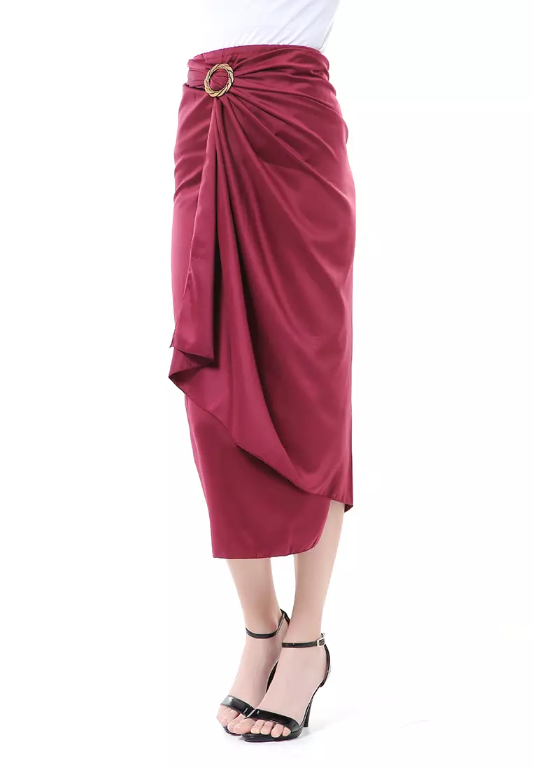 Cornelia Rok Lilit Polos Velvet Satin The Latest Today High Quality Premium - Maroon