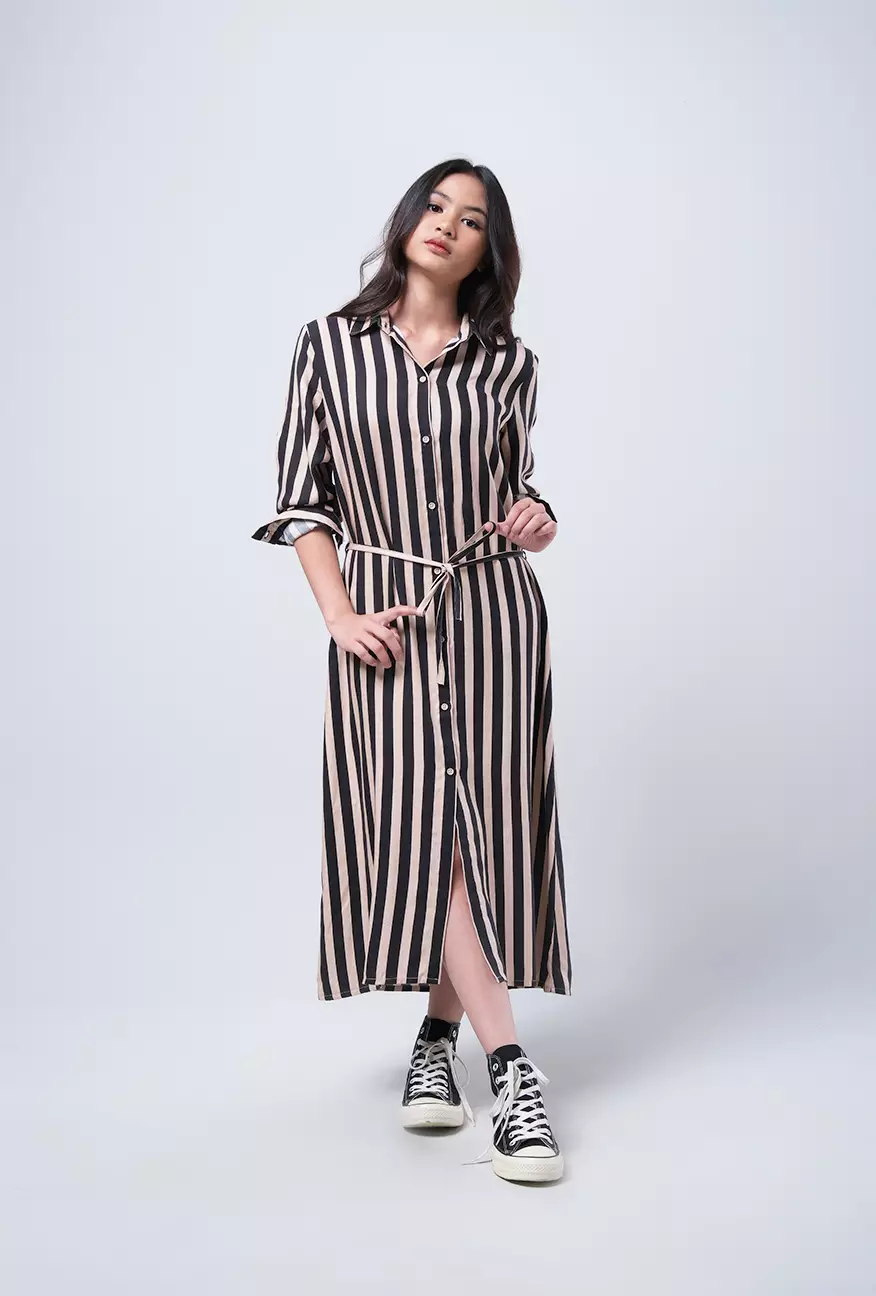 Dress Gempita Khaki Black