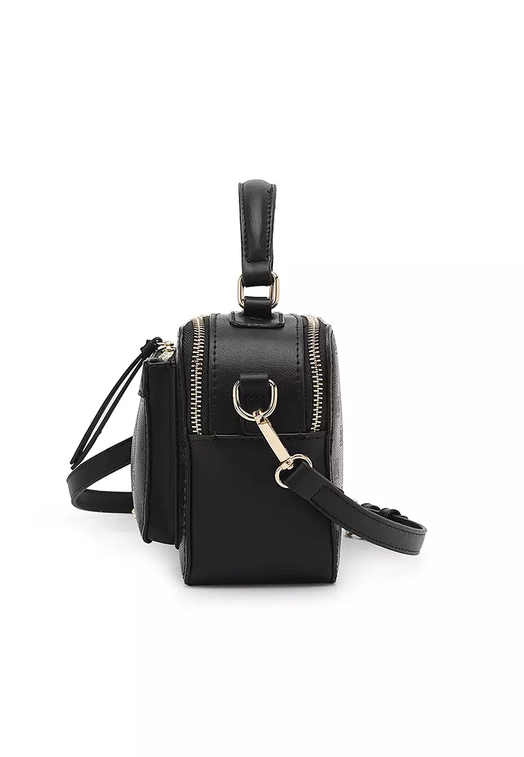 Women's Monogram Top Handle Bag / Sling Bag / Crossbody Bag (Tas Tangan / Tas Selempang) - Hitam