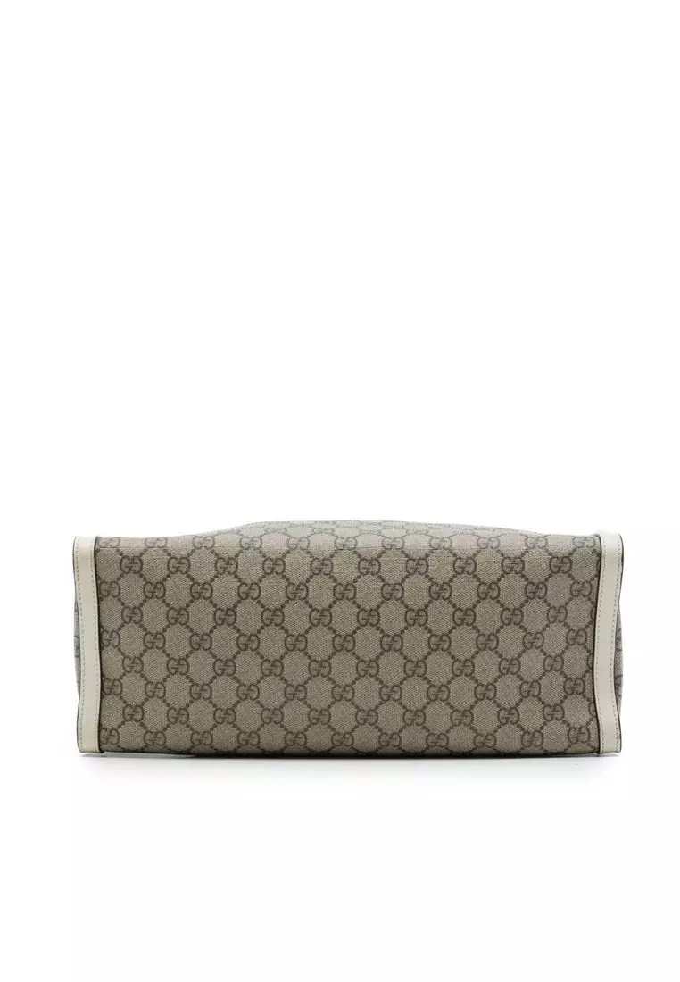 Pre-Loved Gucci Medium Gg Supreme Padlock Tote