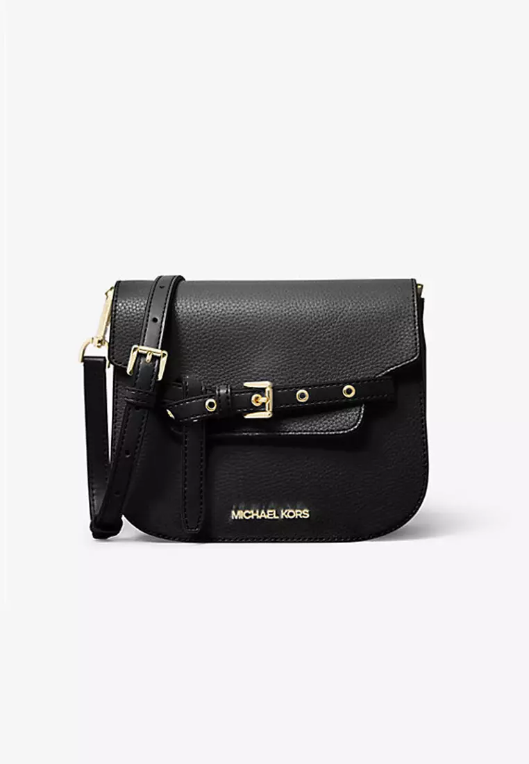 Michael kors best sale black saddle bag