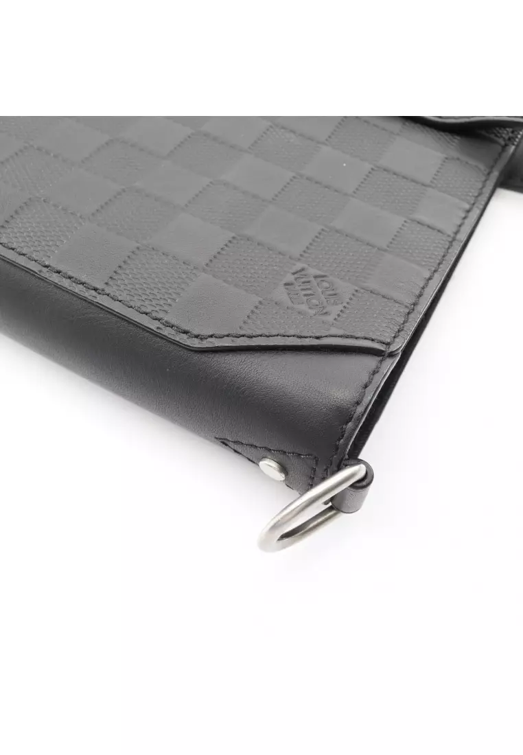 Pre-Loved Louis Vuitton Apollo tote Damier Infini onyx 2WAY Handbag tote bag leather black