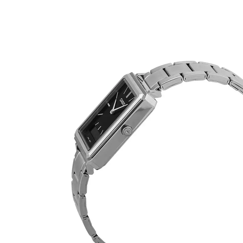 Jam Tangan Pria Casio General MTP-B205D-1EDF Men Black Digital Analog Dial Silver Stainless Steel Band