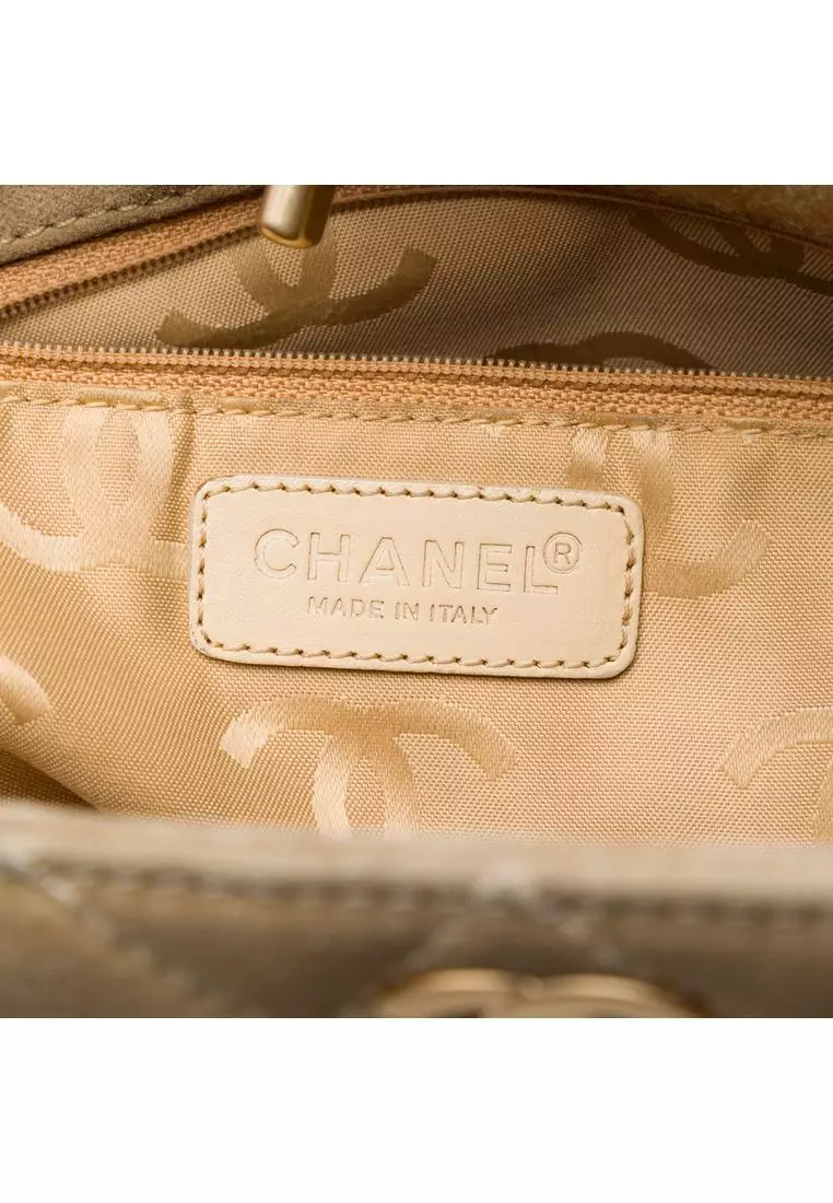 Pre-Loved Chanel Mini Cc Quilted Suede Shopping Tote