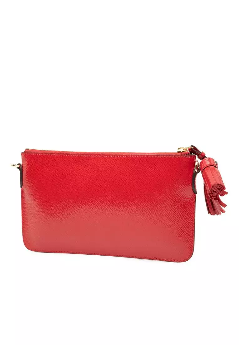 Pre-Loved Burberry Patent Tassel Crossbody