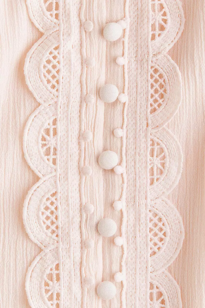 Lace-detail cotton dress