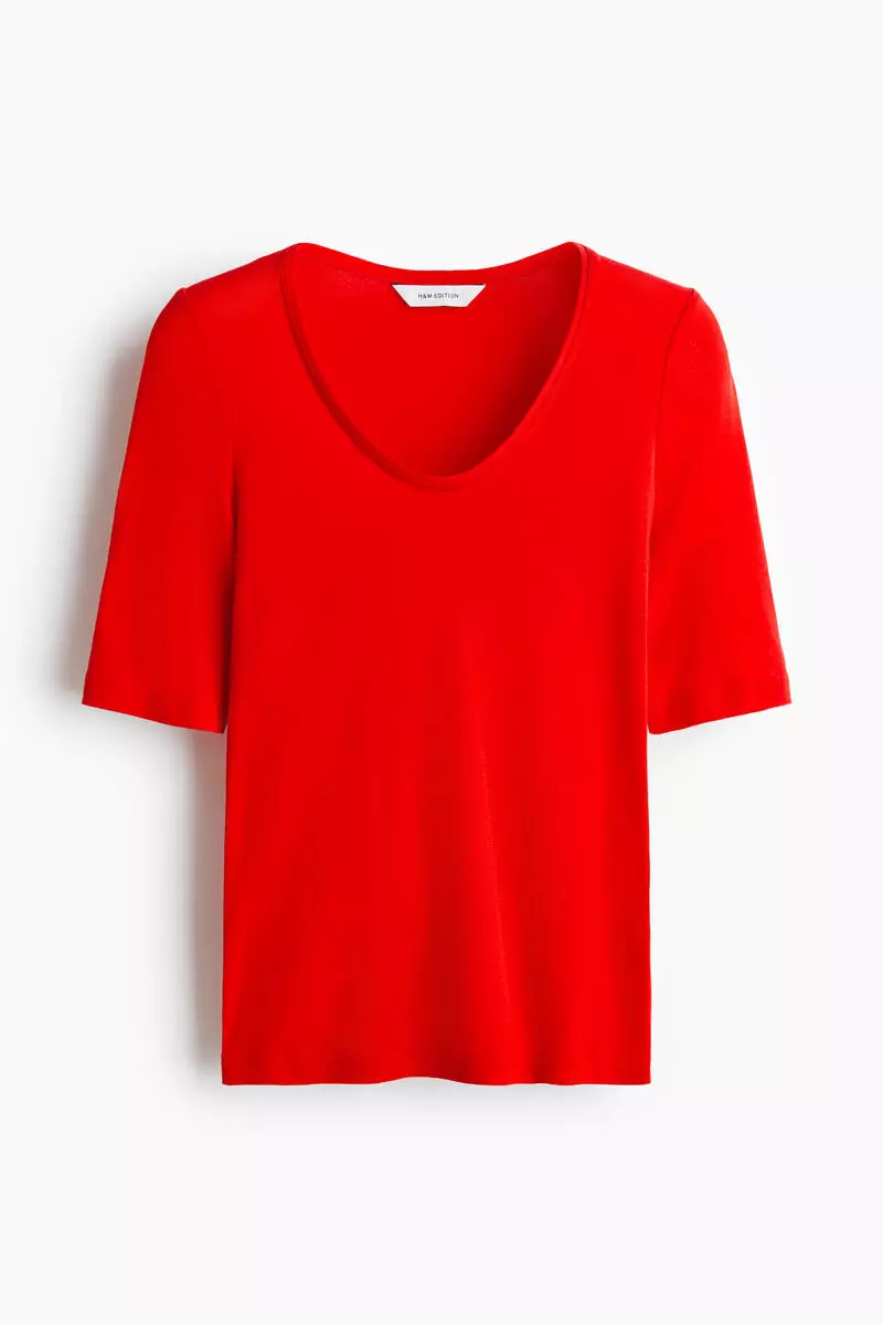 Scoop-neck pima cotton top