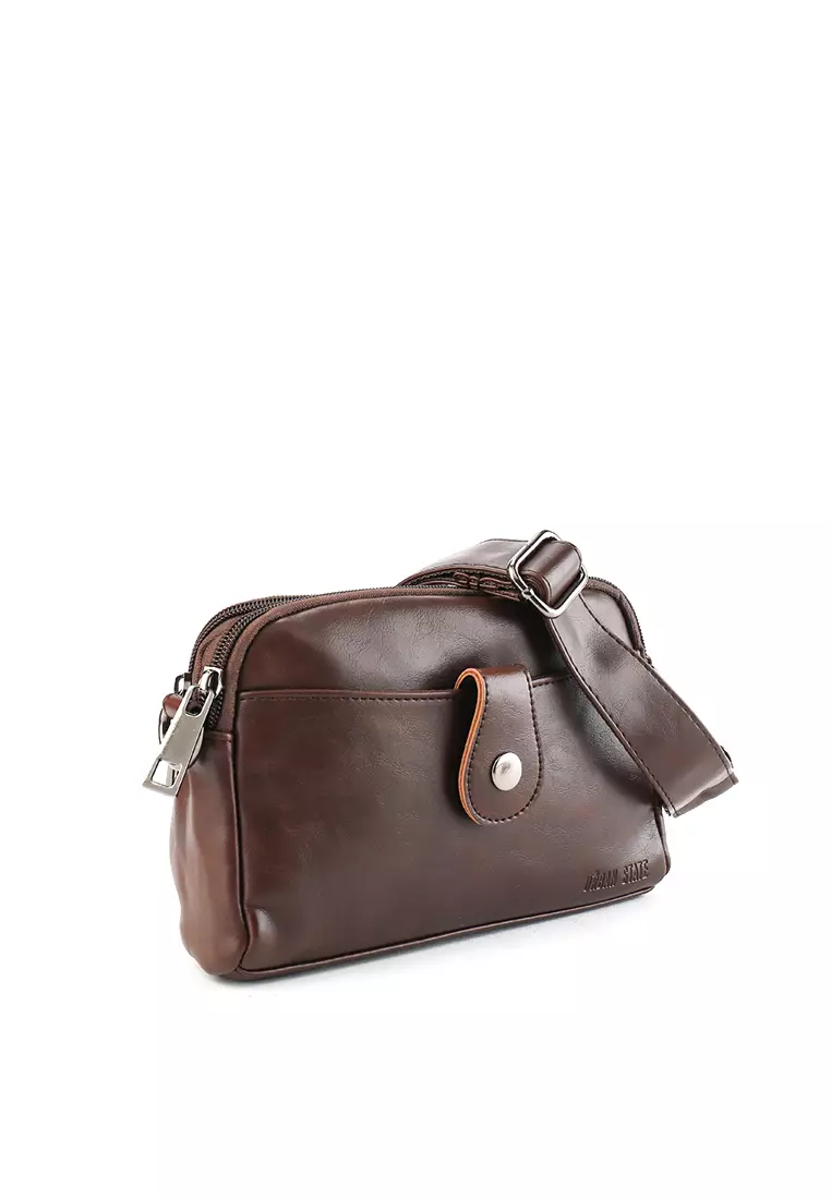 Distressed Leather Legacy Crossbody Pouch Bag