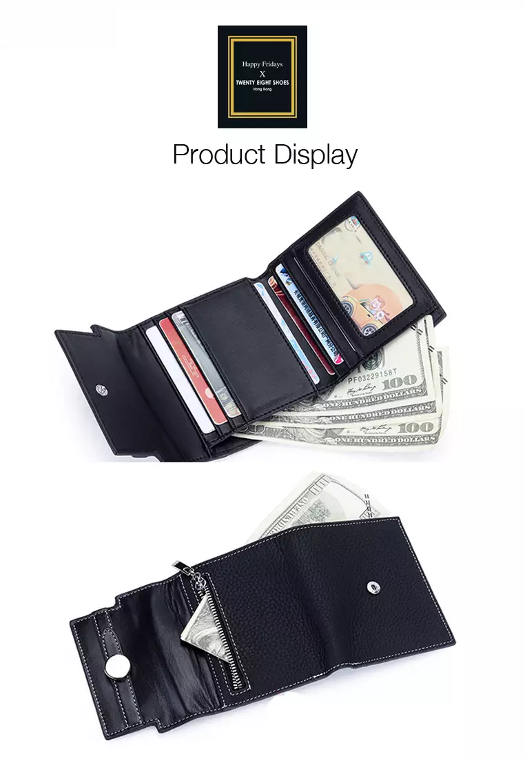 Texture Patching Full Grain Leather Trifold Wallet JW YT-2319