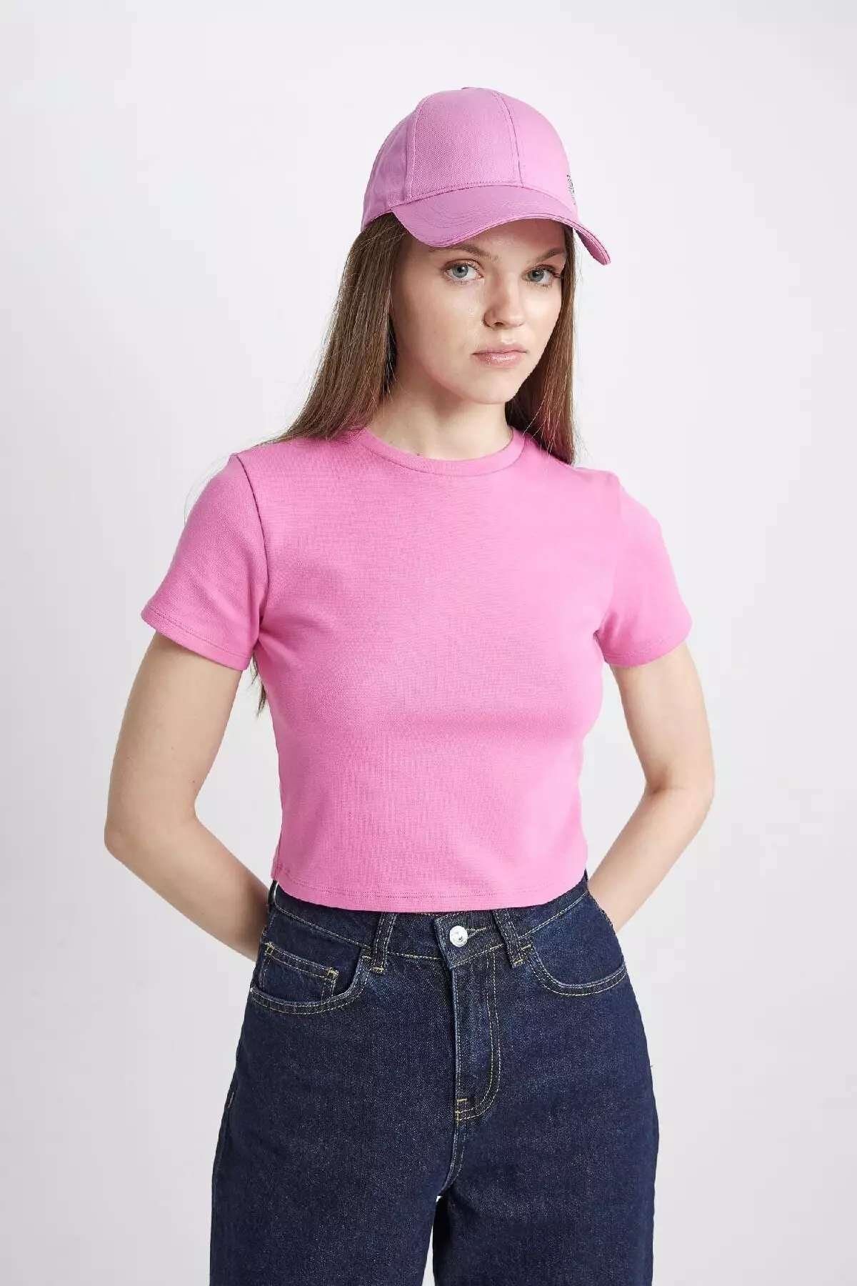 Coool Fitted Rib Basic Solid Short Sleeve T-Shirt T9631Az24Sm