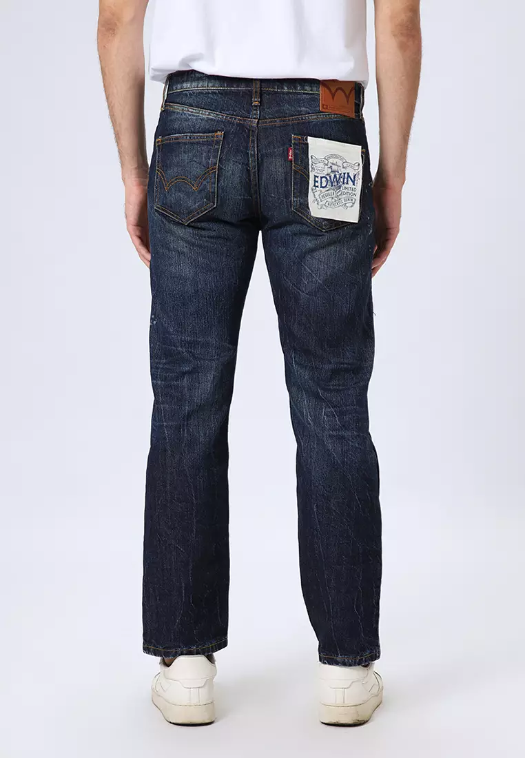 801 Reguler Fit Handcrafted Jeans BLUE SCRAPE - Celana Panjang Denim Pria
