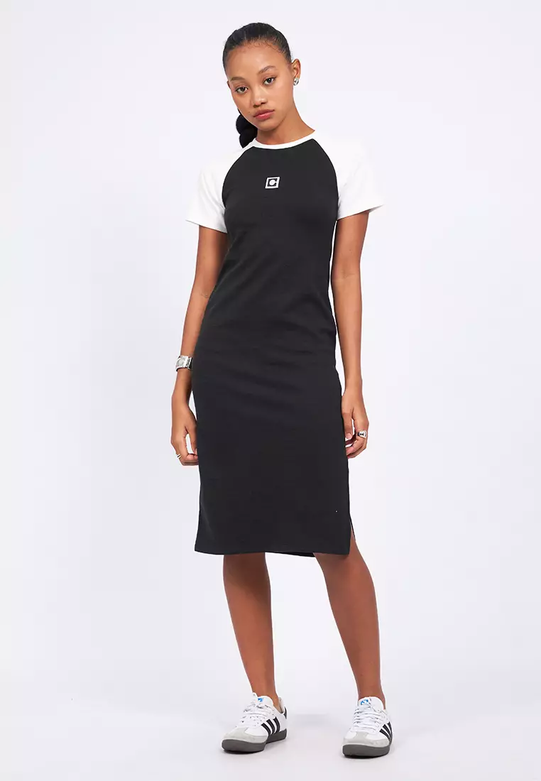 Raglan Short Sleeve Midi Dress
