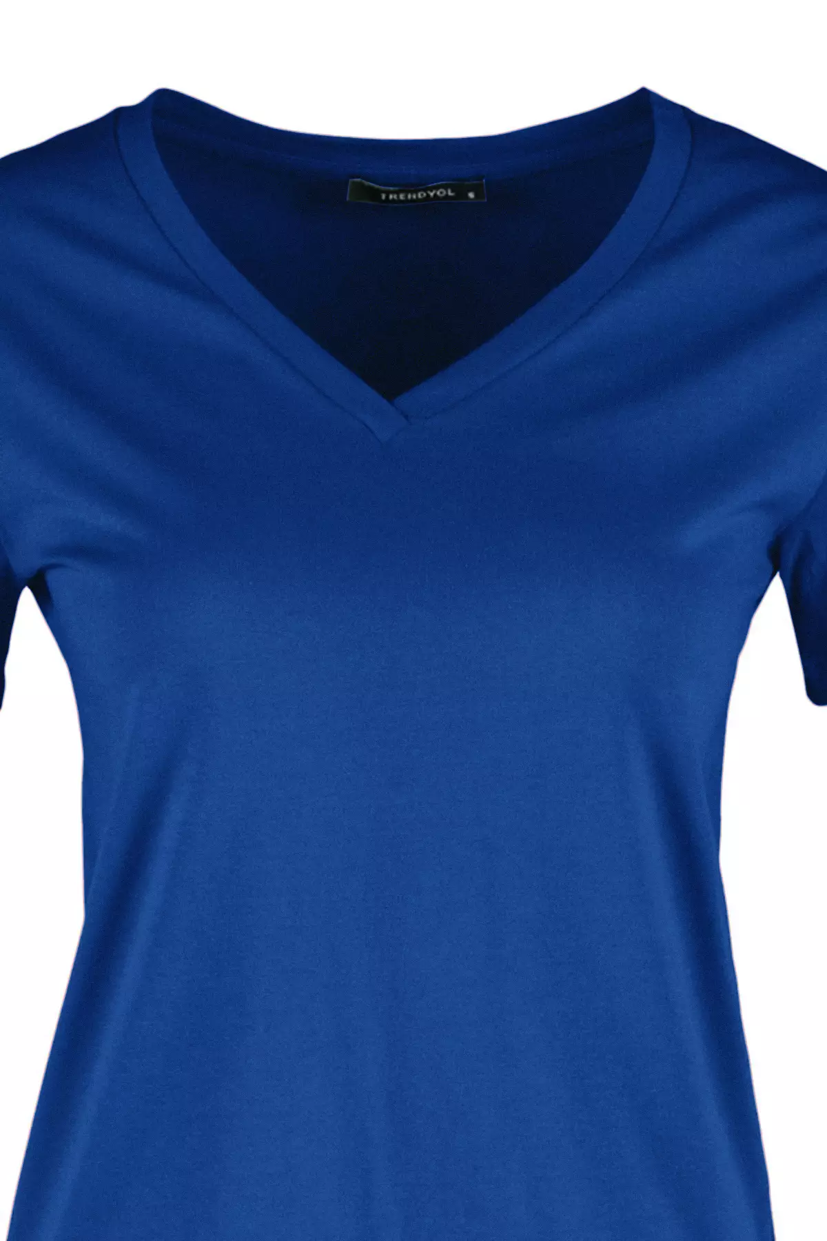 Saks 100% Cotton Basic V Neck Knitted T-Shirt TWOSS23TS00001