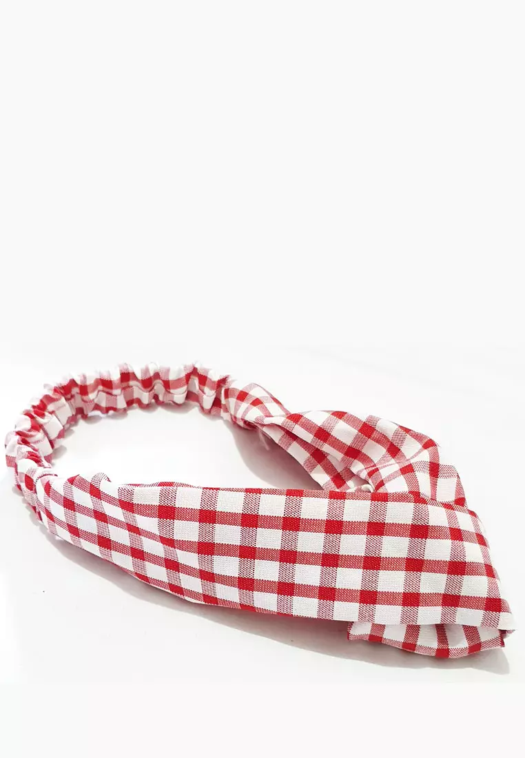 Twisted Headband Squares Red