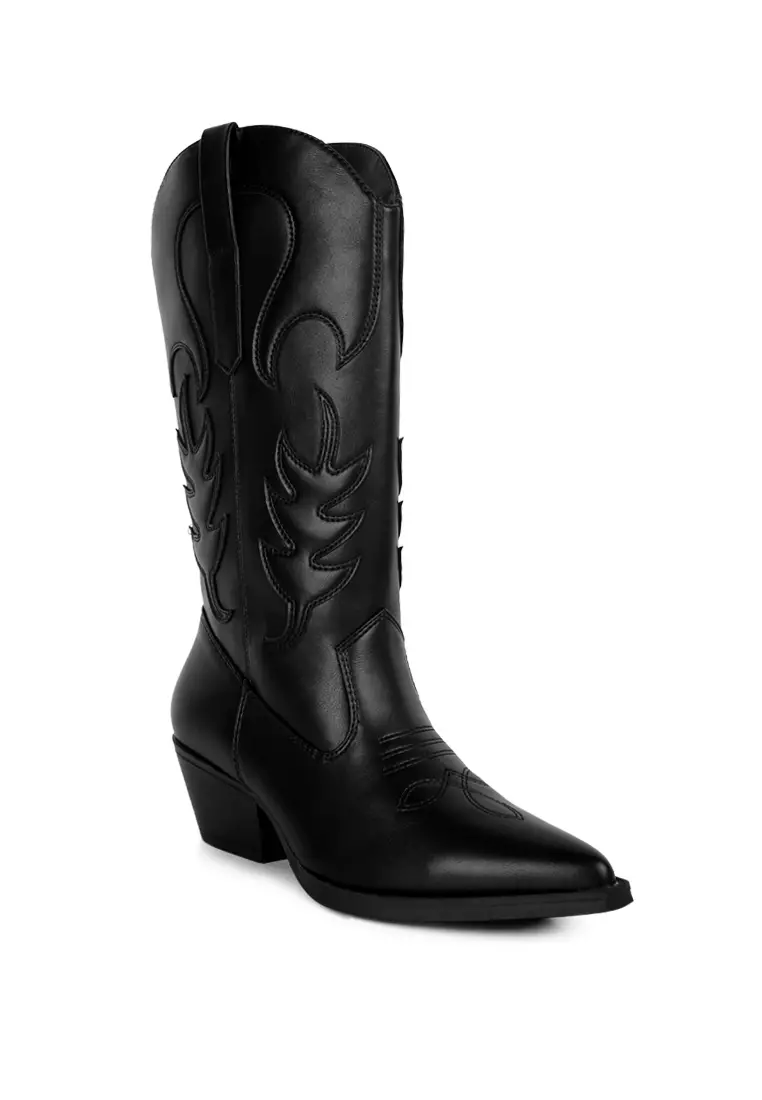 White and black deals cowboy boots