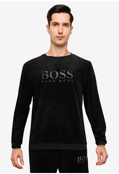 Hugo boss velour sweatshirt on sale