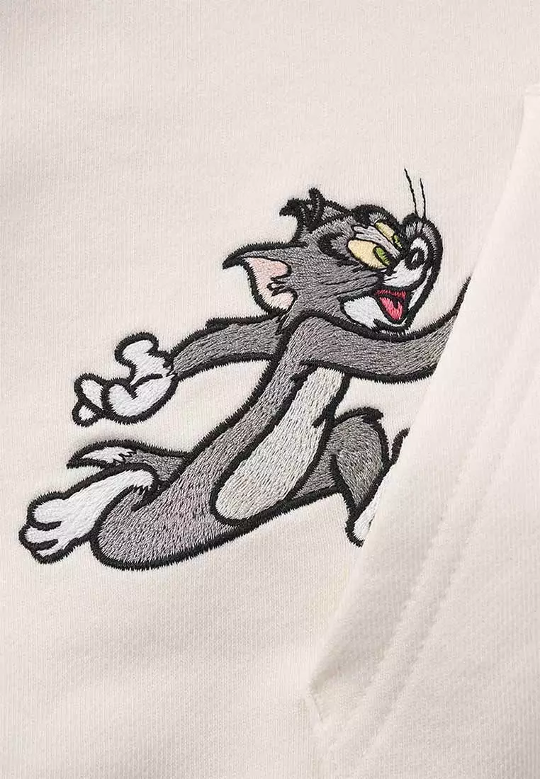 Women's Tom and Jerry French Terry Boyfriend Fit Printed Hoodie