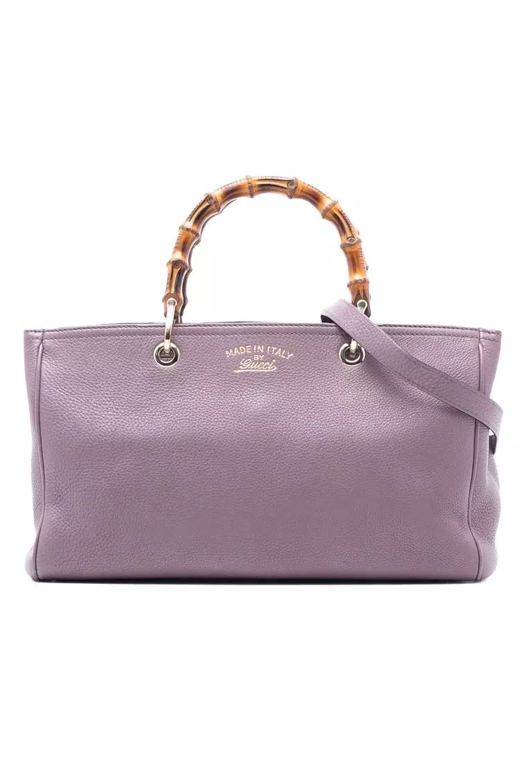 バッグ GUCCI Buy Gucci Pre-Loved Gucci Medium Calfskin Bamboo Shopper Satchel