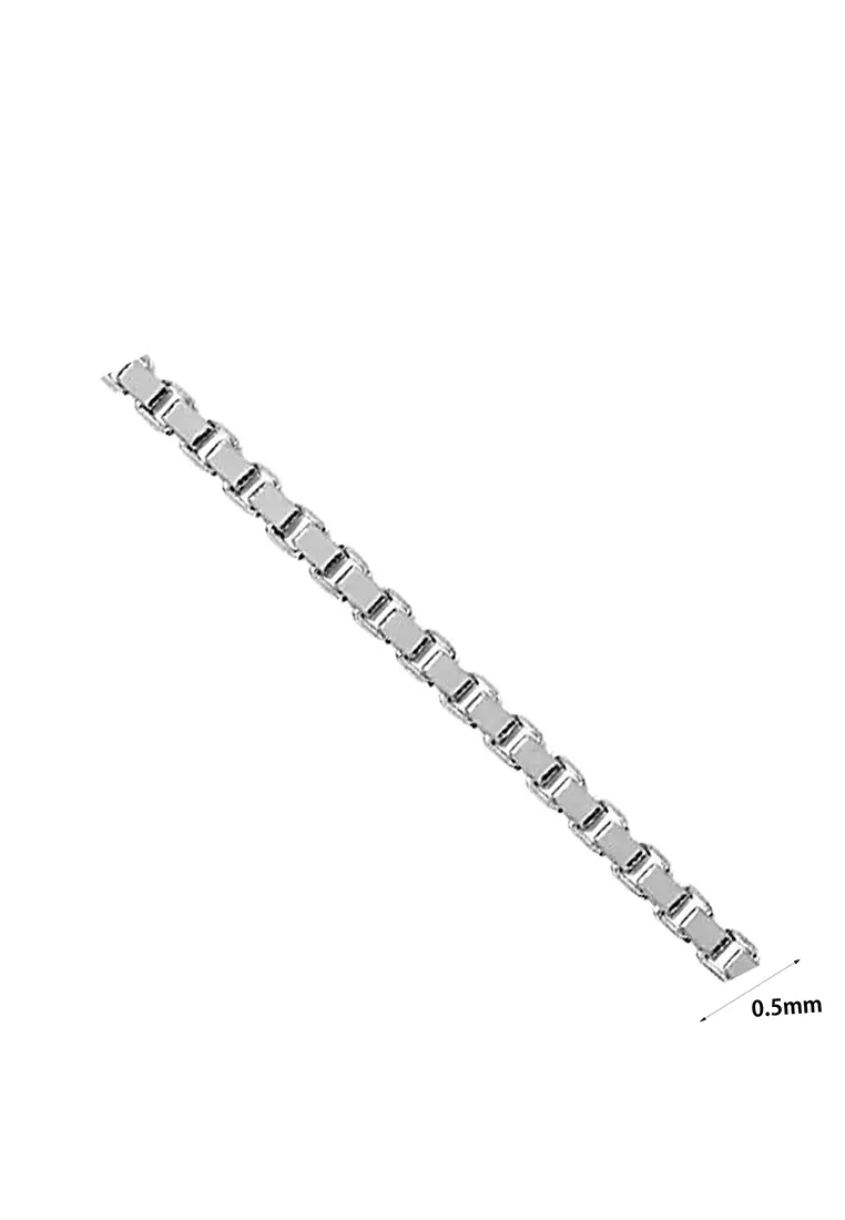 LITZ 18K 白金項鍊 VEG0406-08CBJ 40CM-1.20g+/-