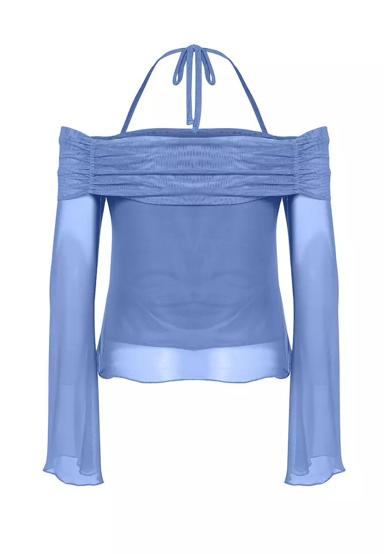 Knitted Blouse with Flared Sleeves