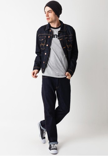 Jual Wrangler  Solid Denim Jacket Blue Original ZALORA  