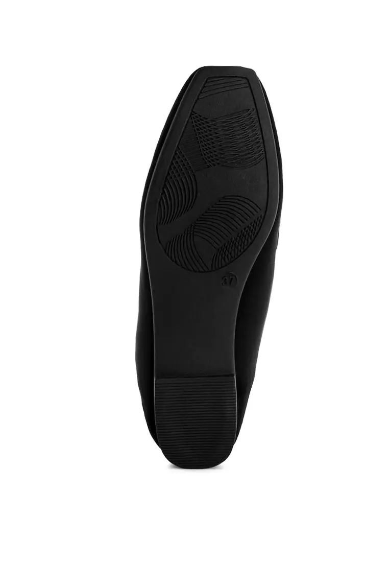 Penny Strap Studded Loafers In Black