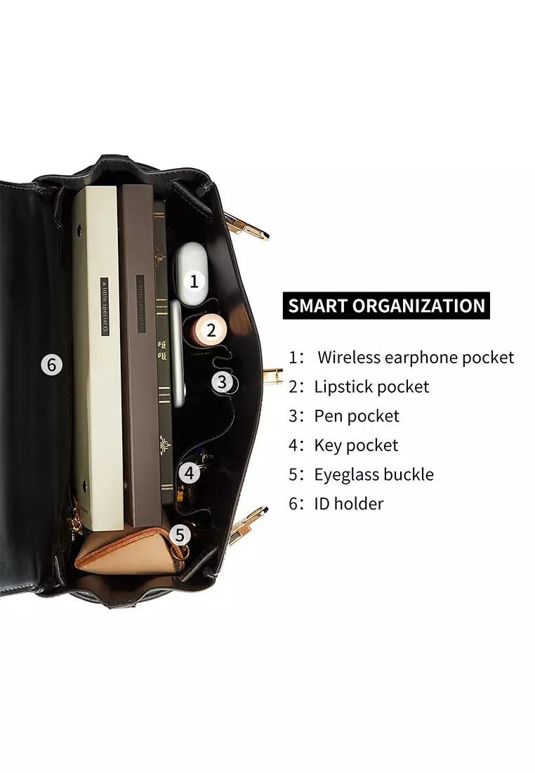 Victoria女士顶级手提包-黑色包 带金色五金件