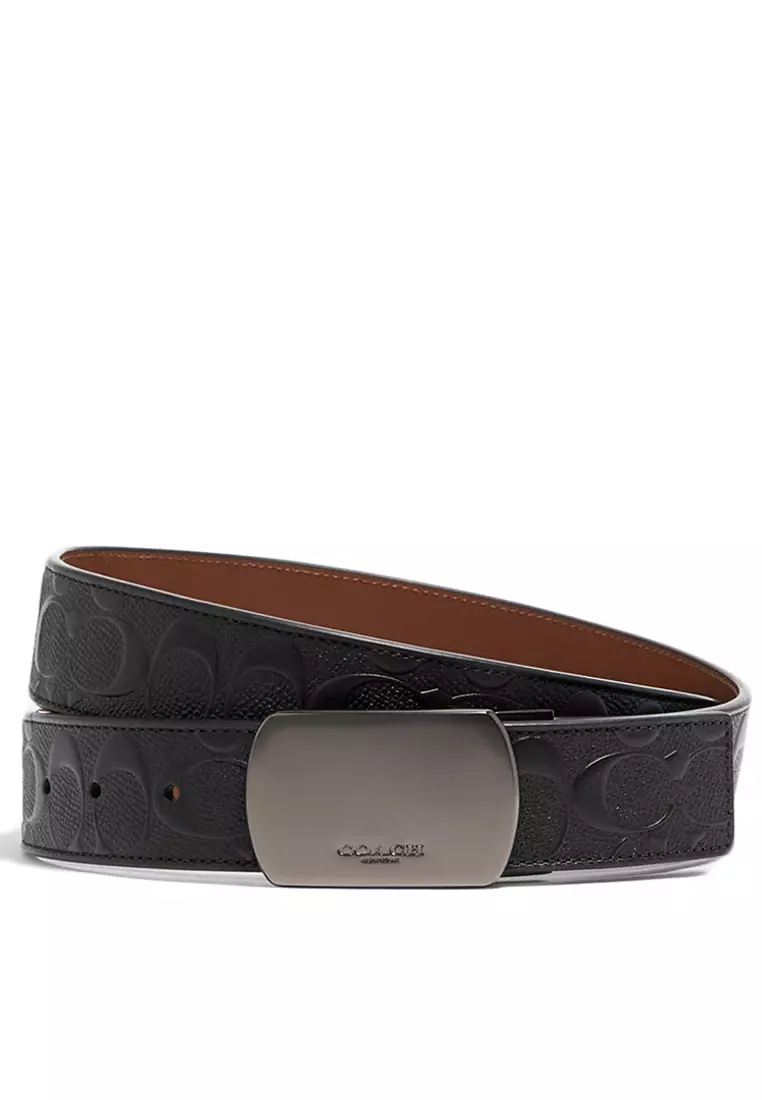 Coach - Women's Signature Buckle Belt Size SMALL Brown/Black NEW