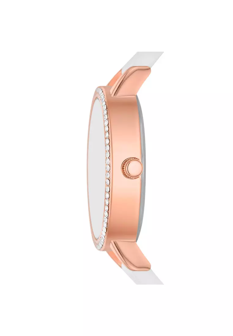 Rose Gold Mother of Pearl Stackable Watch and Bracelet Set SKC-SR9080