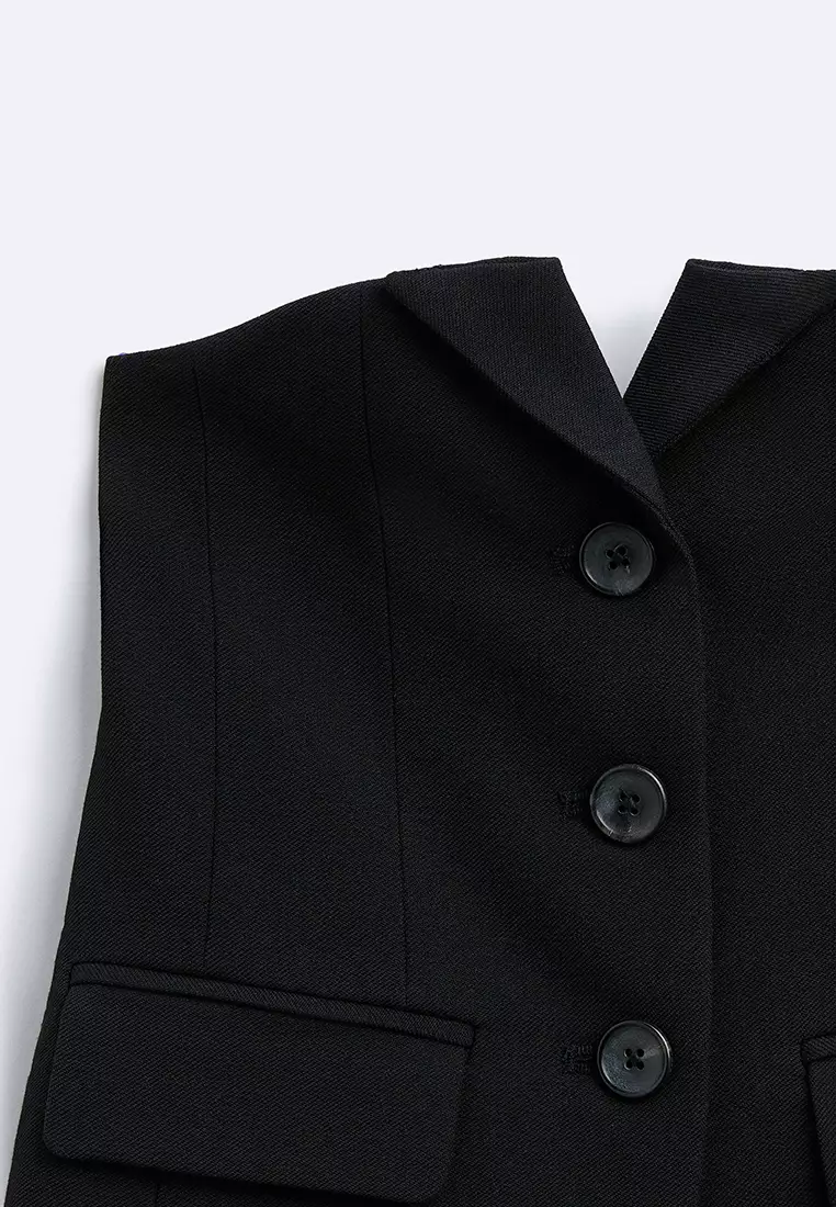 Strapless Faux Blazer Top