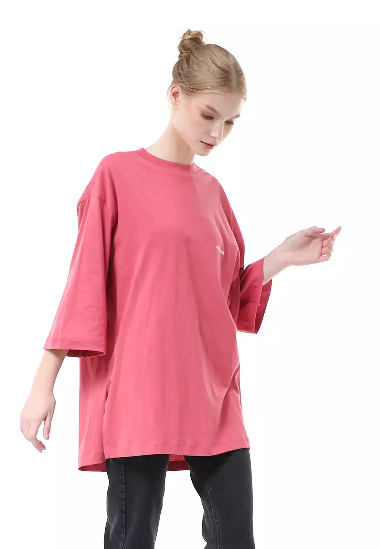 Wina Kaos Atasan Wanita Polos Basic Oversize - Dusty Plum