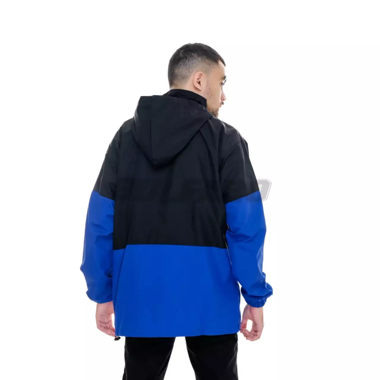 Jaket Taslan Hoodie Outdoor Black Blue