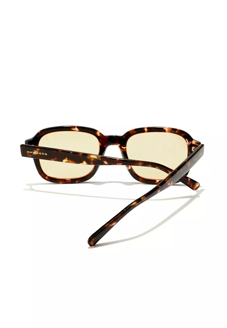 HAWKERS Beige Carey Yellow TWIST Sunglasses for Men and Women, Unisex. UV400 Protection. Official Product designed in Spain