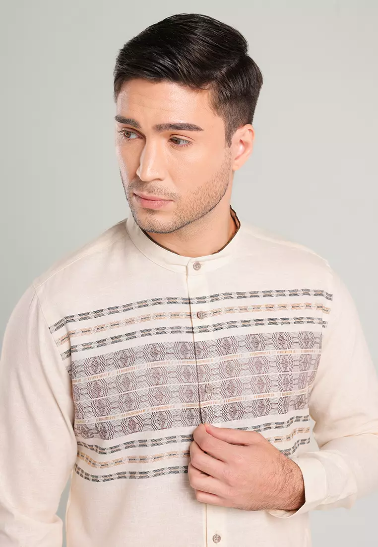 MOC Kemeja Koko Lengan Panjang Pria SERGE - KHAKI