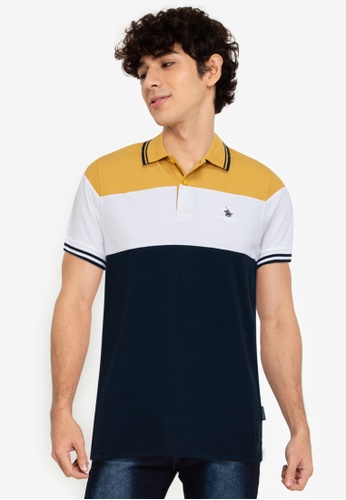 Santa Barbara Polo & Racquet Club yellow Cut & Sew Polo Shirts 519B2AA9550ED2GS_1