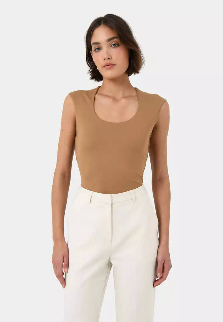 Buy FORCAST Soho Rounded Square Neck Top 2026 Online | ZALORA