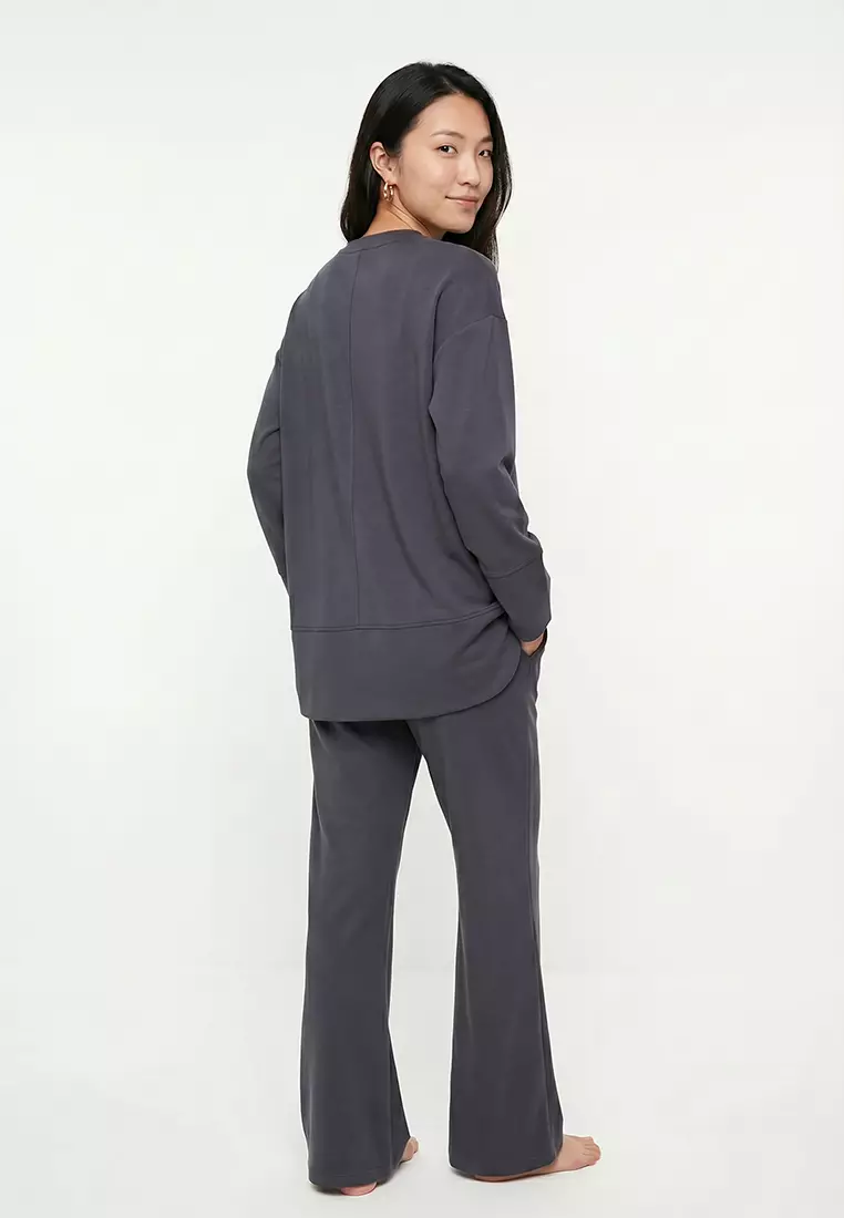 Anthracite Soft Textured Plain Tracksuit TCTSS25EN00005
