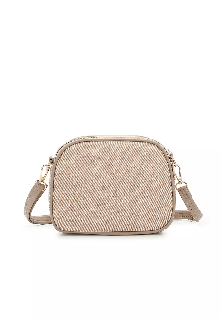 Women's Sling Bag / Crossbody Bag / Shoulder Bag (斜孭袋 / 單肩包) - 棕色 / 米黃色